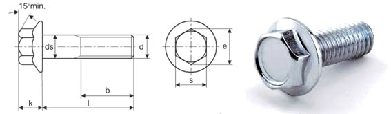Stainless steel 12 point flange bolts dimension