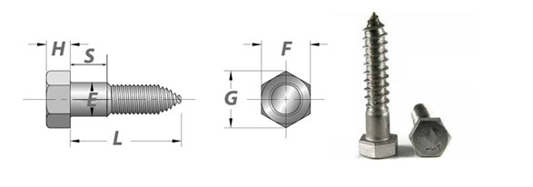 Stainless steel lag bolts dimension