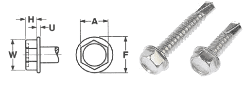 Hex washer head dimensions