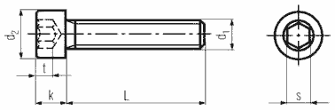 Stainless Steel socket head cap screw dimensions