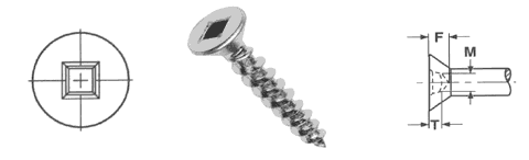 Self Tapping Square Head Screw dimensions