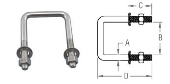 Stainless Steel Square U Bolt Stainless Steel Square U Bolt